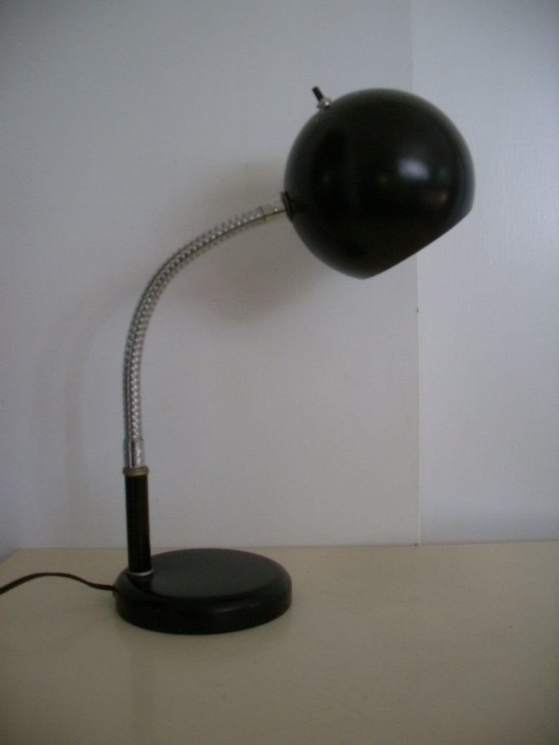 Vintage Eyeball Lamp Desk Black And Chrome Image 0