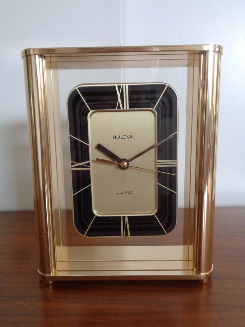 Bulova Clock Mantle Table Desk Clockvintageretro Mid Image 0