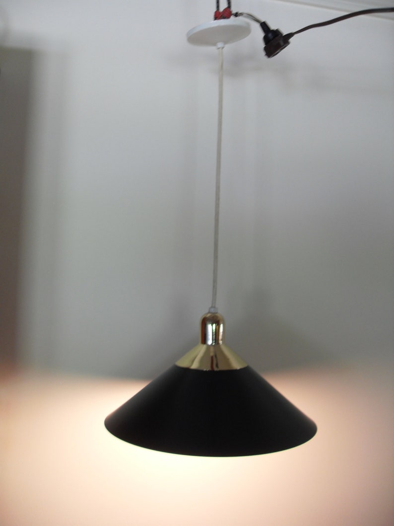 Pendant Light Fixture hanging light fixture Green and Brass