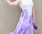 Open back wedding dress Boho wedding dress Alternative wedding dress Purple white wedding gown Lavender ombre wedding dress Felted dress