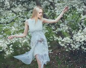 Short wedding dress Silk wedding dress Beach wedding dress Boho wedding dress Unconventional bridal dress Modest wedding dress