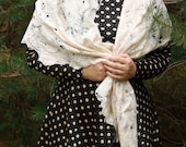 Creamy pastel scarf - Soft lace pastel scarf - Light creamy boho wrap - Bohemian off white scarf - Delicate off-white shawl