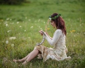 Alternative wedding dress Boho wedding dress Woodland wedding dress Fairy wedding dress Mountain wedding dress Ivory felted dress