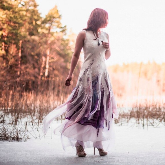 Alternative Wedding Dress Purple White Wedding Dress Colored Etsy