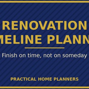Renovation Timeline Planner Excel, Home Remodel Project Schedule, Phase by Phase Construction Planner, Digital Download