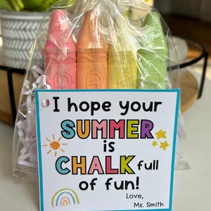 End of Year Student Gift, Chalk Party Favor, End of School Gift, Goody Bag, Chalk Party Favor, Classroom Gift