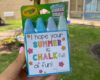 End of Year Student Gift, Chalk Party Favor, End of School Gift, Goody Bag, Chalk Party Favor, Classroom Gift