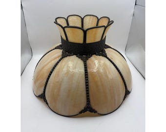 Abajur vintage de vidro opaco para luminária de mesa/pendente, 44,5 cm de largura x 28 cm de altura #2