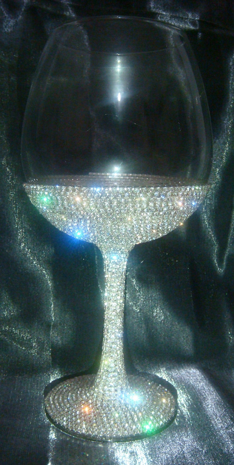 Custom designed handmade wine glass, goblet with Czech rhinestones image 2