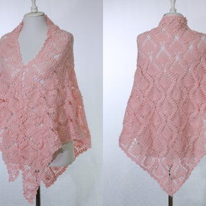 Bridal Pink Crochet Mohair Shawl,Bridal Wedding Shawl, Accessories Cover Ups Scarves Wraps Bridesmaid Shawl, Gift Ideas For Her Mom