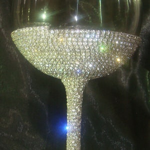 Custom designed handmade wine glass, goblet with Czech rhinestones image 3