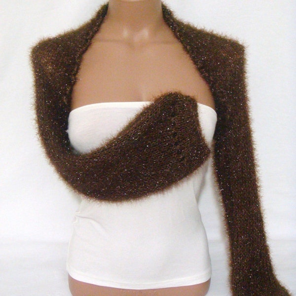 Wedding Shrug Bridal Shrug Brown Shrug Wedding Bolero Bridal Bolero Bridesmaids Gift Long Sleeve White Shrug Weddings Accessories