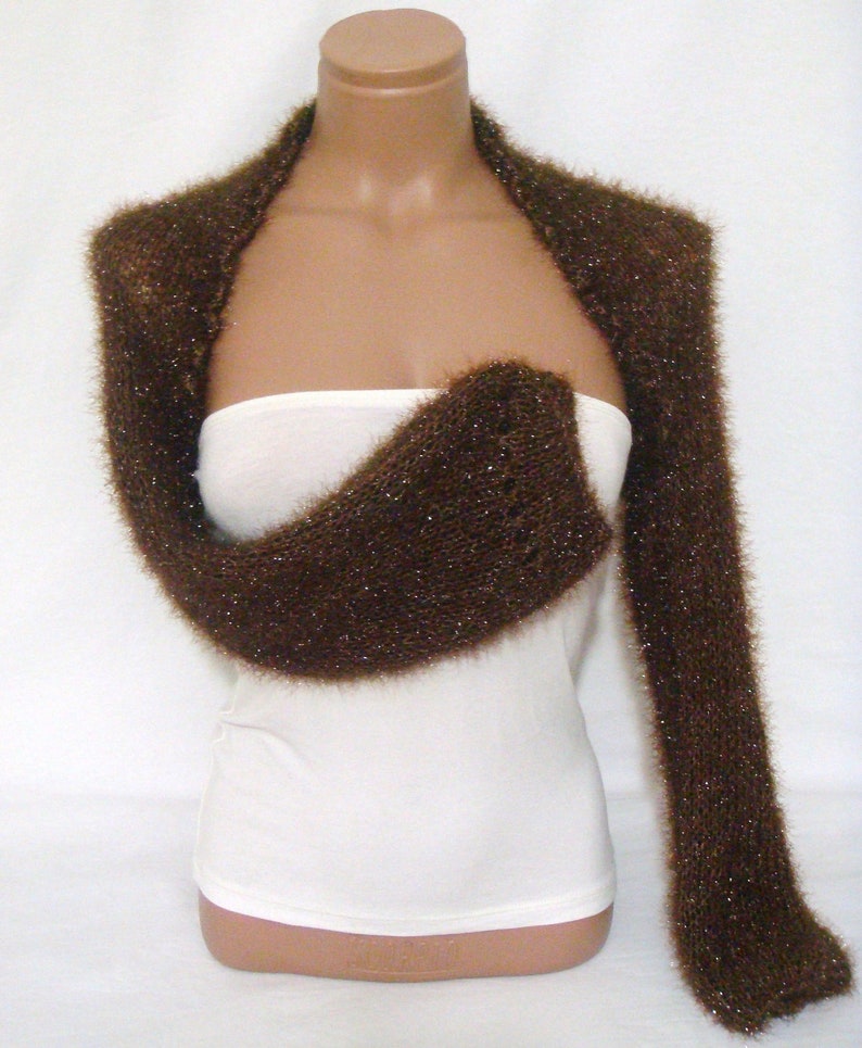 Wedding Shrug Bridal Shrug Brown Shrug Wedding Bolero Bridal Bolero Bridesmaids Gift Long Sleeve White Shrug Weddings Accessories image 1