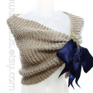 Sand Beige Wedding Shawl Bridal Shawl Bridal Wedding Stole Beige Shawl Hand Knit Shawl Sand Capelet Wedding Capelet Bridesmaids Shawl