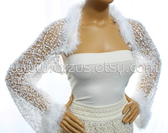 White Wedding Shrug Bridal Shrug Knit Shrug Bridesmaid Gift Evening Shrug Bridal Bolero Jacket Bridal Cover Up Wrap Shawl Weddings Clothing