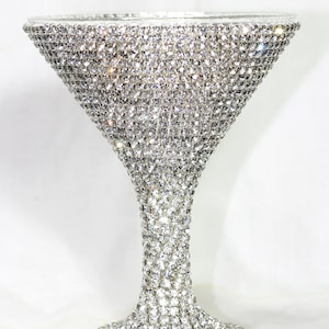 NEW Custom Designed Handmade Martini Glass With Rhinestones