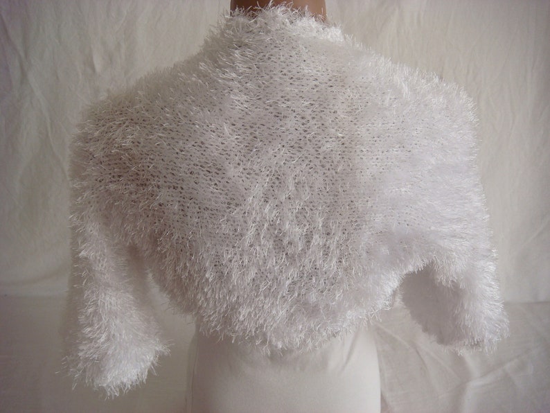 Wedding Bolero Shrug White Knit Bolero Half Sleeve Bolero Etsy