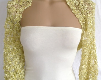 Hand knitted gold bolero shrug