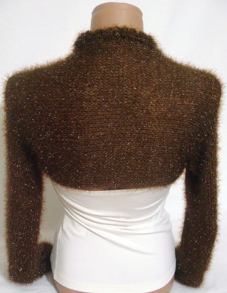 Wedding Shrug Bridal Shrug Brown Shrug Wedding Bolero Bridal Bolero Bridesmaids Gift Long Sleeve White Shrug Weddings Accessories image 5