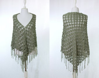 Reseda Green Crochet Cotton 3D Shawl,Bridal Wedding Shawl, Accessories Cover Ups Scarves Wraps Bridesmaid Shawl, Gift Ideas For Her Mom