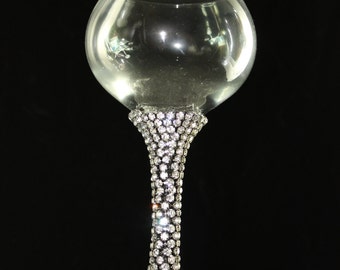 Op maat gemaakt wijnglas (vernikkeld) bruiloft glas bruidsmeisje wijnglas zoet 16 strass kristallen