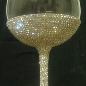 Custom designed handmade wine glass, goblet with Czech rhinestones image 4