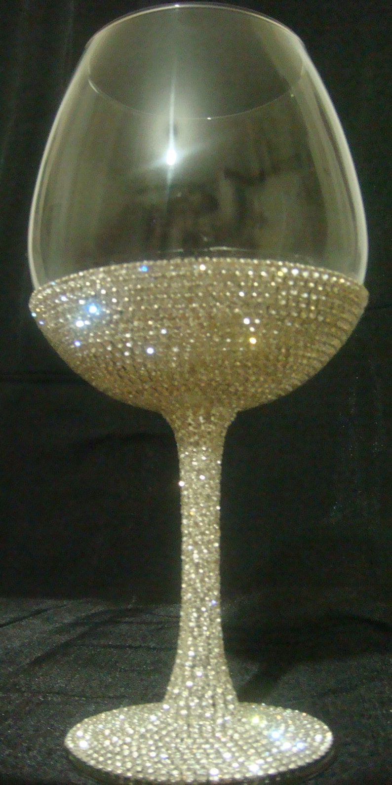 Custom designed handmade wine glass, goblet with Czech rhinestones image 4