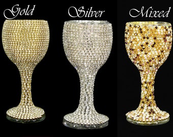Liquor Sherry Glasses Custom Designed Handmade Set of 6 Liquor, Sherry Glasses With Rhinestones