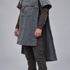 Poncho de cuero Dylan Faden, disfraz de cosplay Control Resonant, capa con capucha, atuendo de jugador de ciencia ficción, Halloween Comic Con, hecho a medida