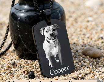 Personalized Urn Necklace for Ashes | Custom Dog Photo & Fingerprint Memorial Jewelry | Sympathy Gift