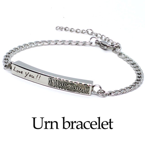 Personalized urn bracelet. silver urn bracelet. Ash urn bracelet. Cremation jewelry, cremation ashes bracelet. EKG strip engraving