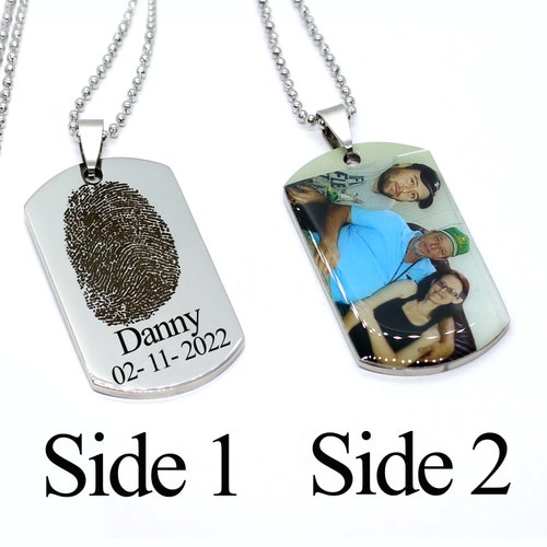 Picture Photo Dog Tag Necklace Custom Unique Personalized Gift Etsy
