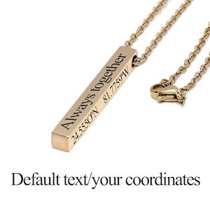 Personalized 3D bar Necklace. Mom gift. Women's fingerprint bar necklace. EKG srtip engarving. Mother's day gift. Handwriting necklace.