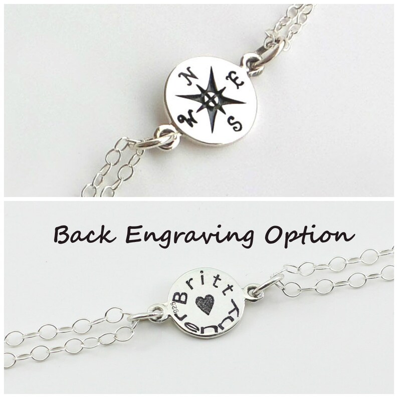 Compass Bracelet. Personalized Compass Bracelet Best Friends Etsy
