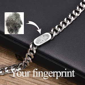 Gepersonaliseerde vingerafdrukarmband met monogram. Gravure van ECG-strips. Armband met vingerafdruk. Handgeschreven armband.