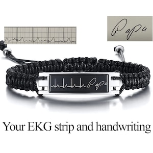 Personalized urn bracelet. Cord urn bracelet. Ash urn bracelet. Cremation jewelry, cremation ashes bracelet. EKG strip engraving