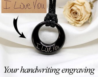 Personalized Stainless Steel Urn Necklace, Custom Handwriting Engraving, Pet Ash Cremation Jewelry