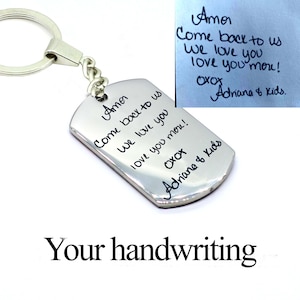 Personalized Photo Dog Tag keychain. Dad gift. Family photo dogtag. Fathers day gift. EKG engraving. EKG engrave. Fingerprint dog tag.