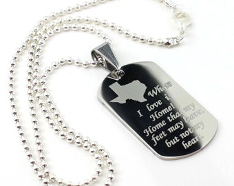 Men's Personalized Dog Tag Necklace. Dad gift. Mens fjourney dogtag. Fathers day gift. Gift for him.