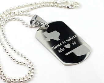 Men's Personalized Dog Tag Necklace. Dad gift. Mens journey dogtag. Fathers day gift. Gift for him.