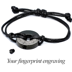 Personalized unisex urn bracelet. silver urn bracelet. Ash urn bracelet. Cremation jewelry, cremation ashes bracelet. fingerprint engraving