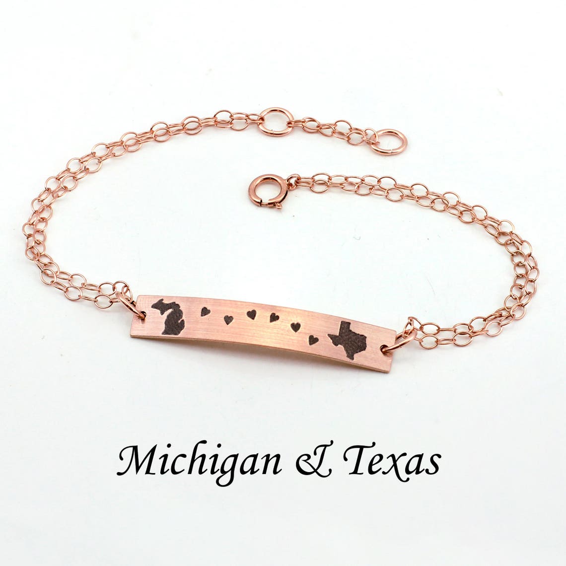 Personalized US States Bracelet State Bracelet Engraved Etsy