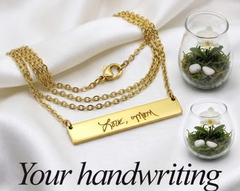 Collana a barra personalizzata, con scritta personalizzata, impronta digitale, ECG, in acciaio inossidabile.