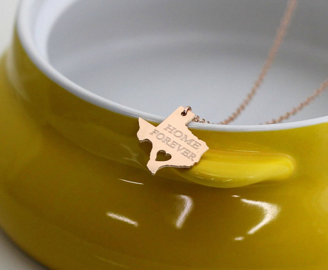 Personalized Texas Necklace Texas State Necklace Engraved Etsy