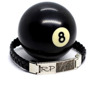 Men&#39;s monogrammed leather Personalized Finger print Bracelet.Dad gift. EKG strip engraving. Mens fingerprint bracelet. Fathers day gift.