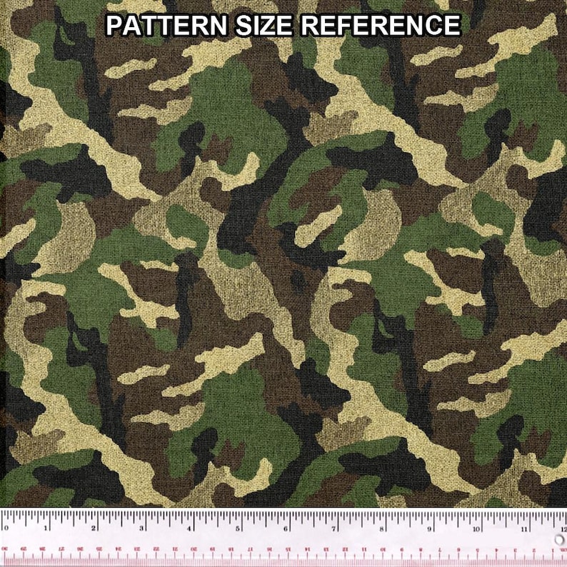 Woodland Camouflage Woven Fabric. Sold by the Yard, 58 In