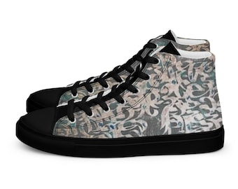 Persian Calligraphy High Top Men Shoes, Wearable Art – No. 02