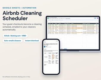 Airbnb Cleaning Schedule Google Sheet, Auto-Emails Your Cleaners