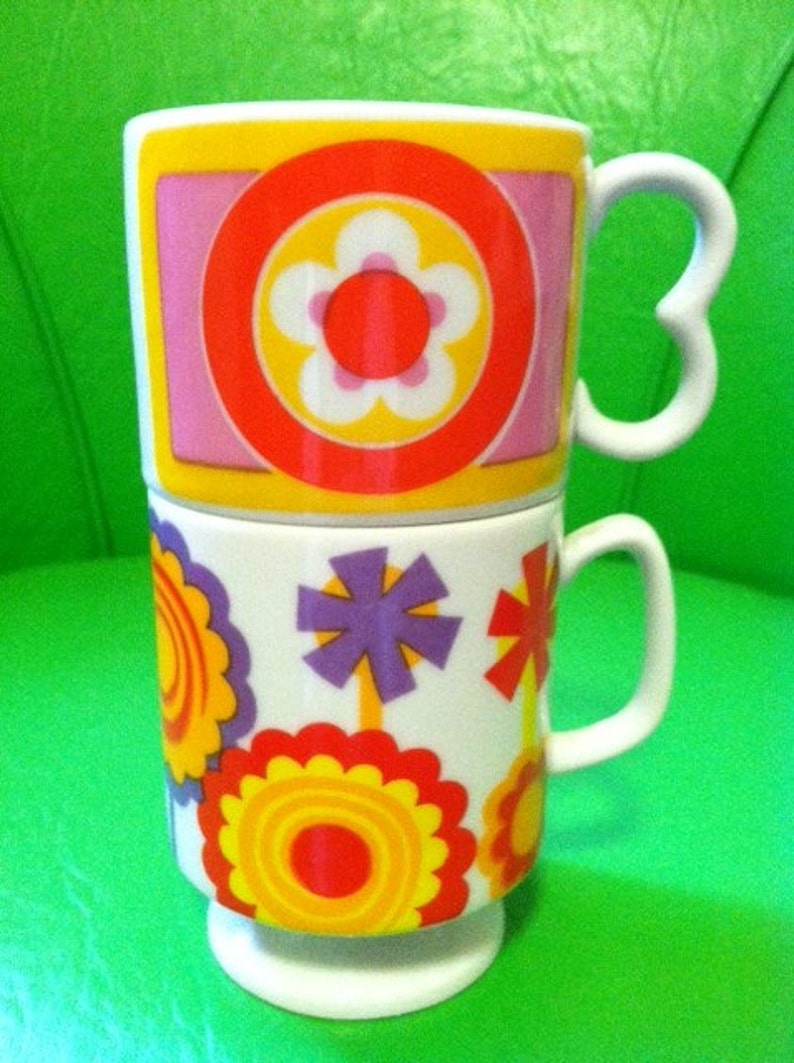 Super Flower Power Stackable Cups Etsy
