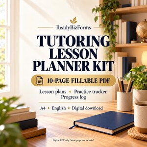 10-Page Fillable Tutoring Lesson Planner, Student Goals Homework Tracker Progress Log (Digital Download)